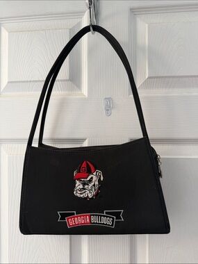 Black Georgia Bulldogs Embroidered Shoulder Bag
